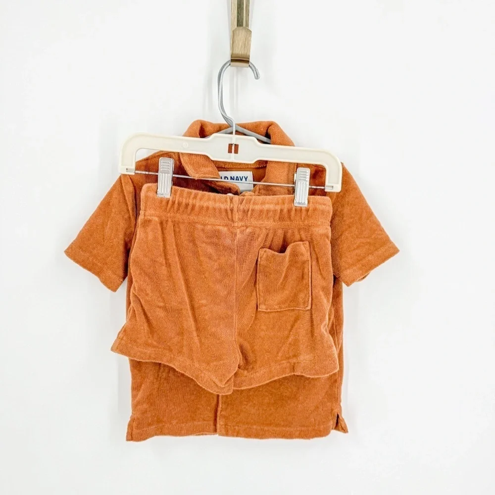 Old Navy Dark Orange Button Down Matching Set